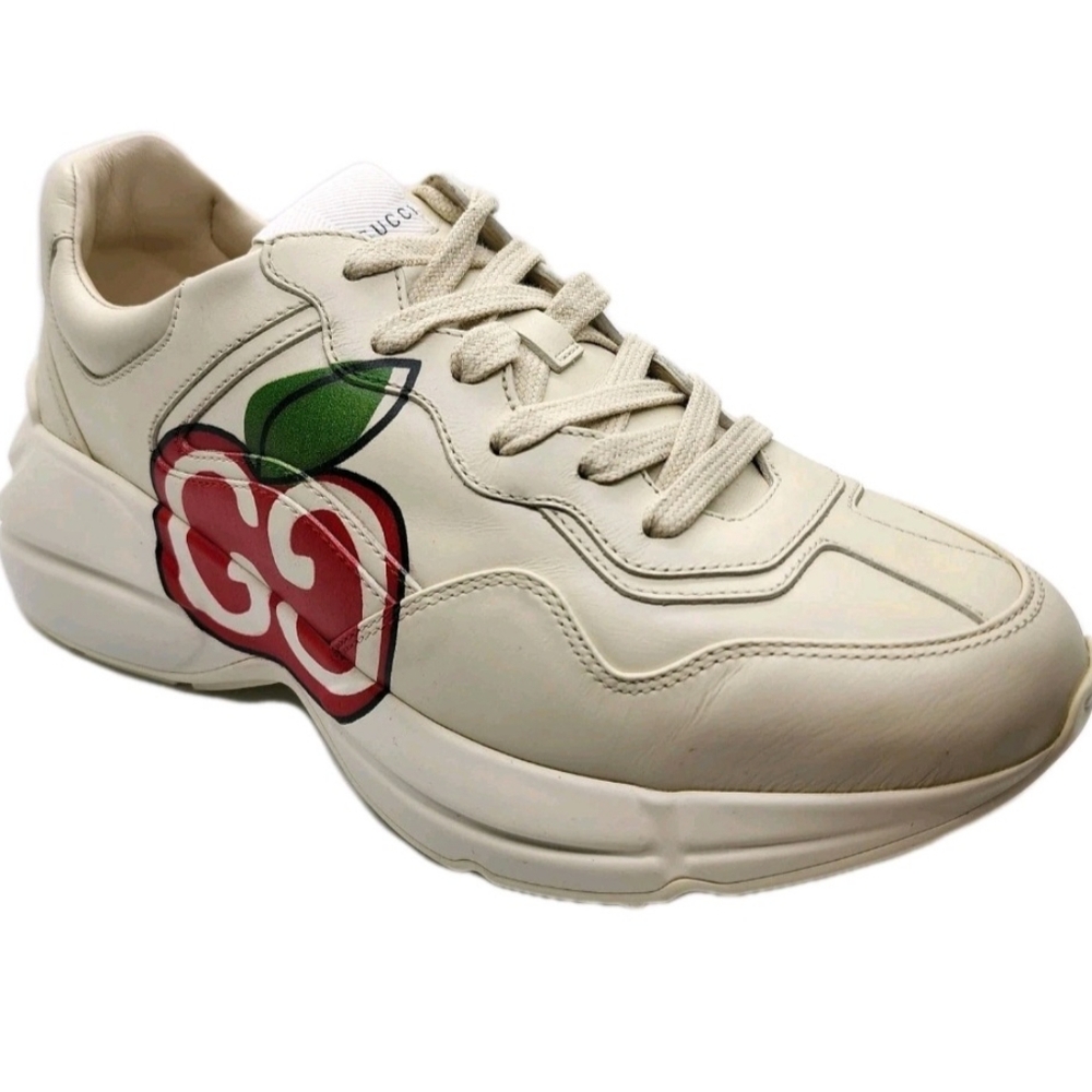 Authentic Gucci Rhyton GG Apple Print Sneakers  Size 9.5 – Brand New in Box